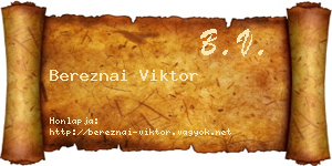 Bereznai Viktor névjegykártya